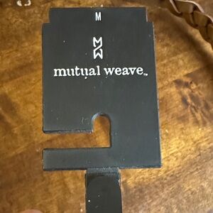 Mutual Weave brown braided belt size m new tags